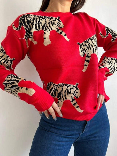 Beautiful Leo Thick Knit Sweater for Women 10