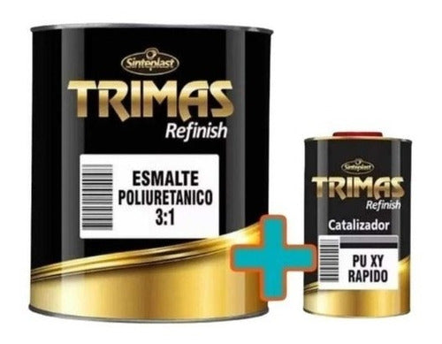 Trimas Black Polyurethane Lacquer with Catalyst 1 Liter 0