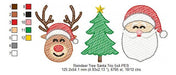 Embroidery Machine Christmas Santa Claus Reindeer Trio 3230 Design 2