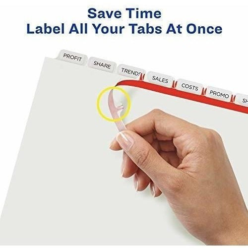 Avery Transparent Dividers Index Labels - White 1