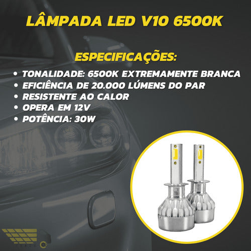 Kit Completo De Led 6500k 20000 Lumens Para Ford Courier 2