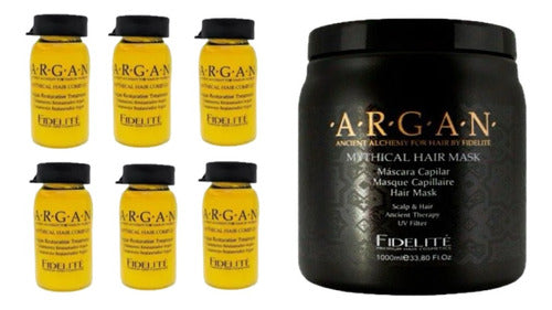 Máscara Argan Nutrición 1kg + 6 Ampollas Árgan 15ml Fidelite 0