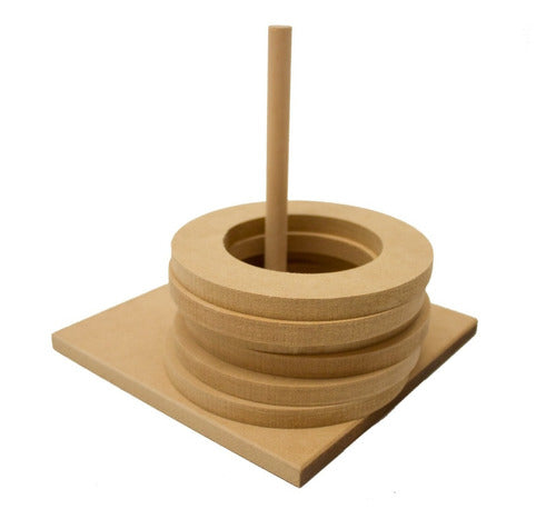 Puntitos Carpintería Round Ring Toss Game for Kids - Learn and Paint - MDF 0