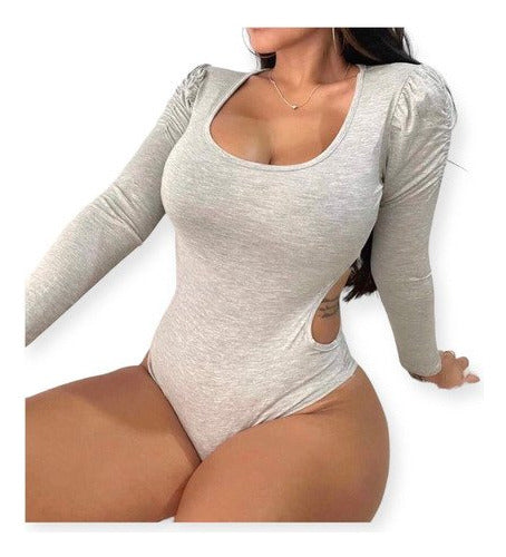 Super Sexy Open Waist Princess Sleeve Bodysuit 0