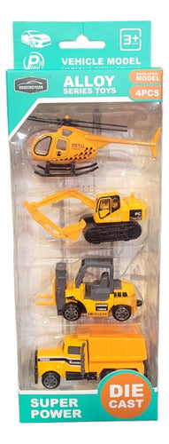 Casa Valente Set 4 Die Cast Metal Construction Vehicles 0