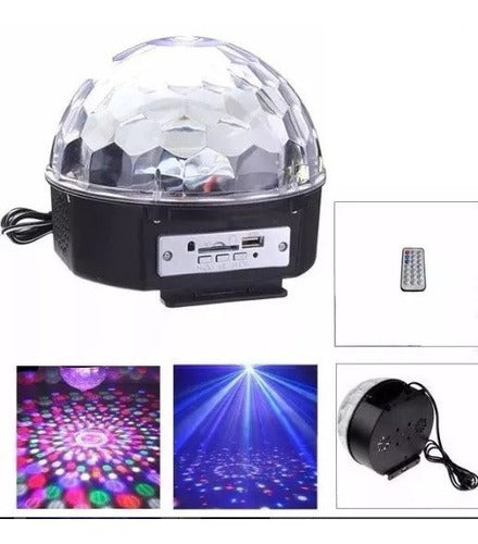 Esfera Audioritmica Giratoria Bola Led Rgb 6 Colores Usb Mp3 0