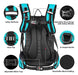 Lunidry Turquoise Waterproof Hiking Backpack with 2L Hydration 3