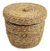 Round Wicker and Jute Seagrass Basket with Large Lid 0