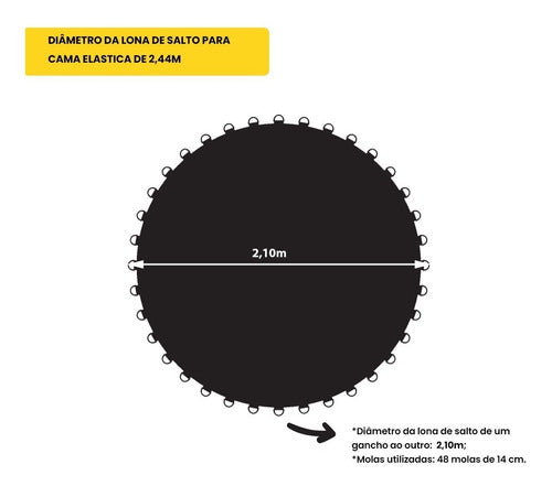 Lona De Salto Preta Cama Elástica 2,44/2,50m Chicoplay 1