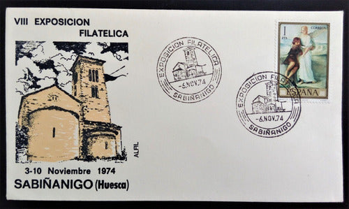 España, Sobre 8va Exposic Filatélica Sabiñanigo 1974 L15377 0