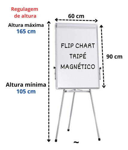 Flip Chart + Kit Canetão Apagador Sulfite Liquido De Limpeza 2