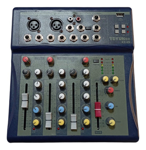 Mezclador Consola Mixer Profesional De 4 Canales Teyun Ky-4s 0