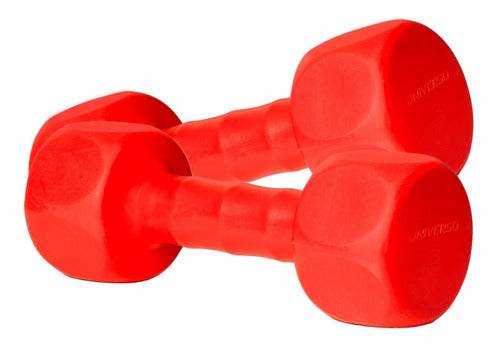 AB Fitness Hexagonal 3 Kg PVC Dumbbells - The Pair 6