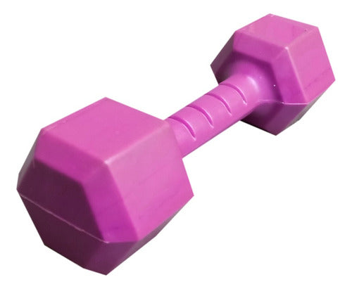 CALUMA Hexagonal Dumbbell 1kg - Fixed Weight PVC Filled 1