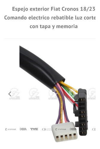 Espejo Exterior Fiat Cronos 18/23 Comando Electrico Rebatibl 2