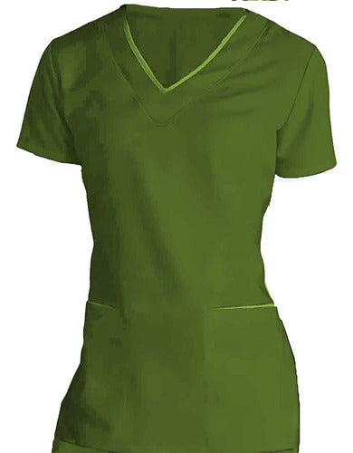 Fitted Medical Jacket with V-Neck and Spandex Trims 23