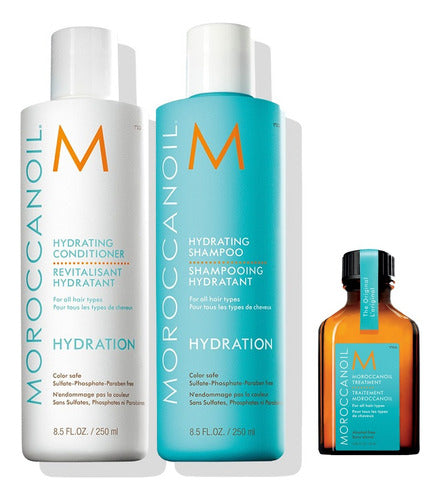 Moroccanoil Hydration Pack Shampoo, Conditioner & Treatment Oil No Sulfates 5