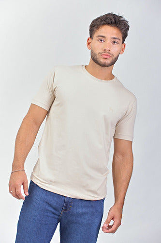 Men's Beige Slim Fit Lycra Jersey T-shirt, Bravo J.T.S Up to 3XL 5