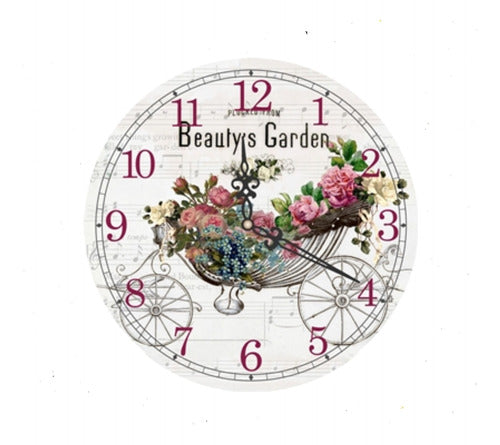 Vintage Floral Carriage Wall Clock 29 cm - Ideal Gift 0