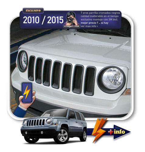 JEEP PATRIOT Patriot Kit 7 Chrome Black Grille Rings 2