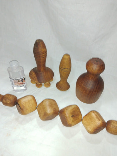 Maderoterapia Complete Kit: Roller + Large Swedish Cup + Body Mushroom + Knuckle Mushroom + Lavender Massage Oil 0