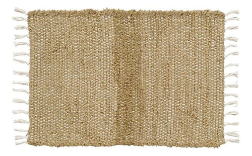 Vhc Brands Burlap Natural Chindi/rag Rug, 1'8  X 2'6 1