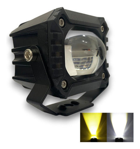 LED White and Amber Lens with Angel Eye UTV Jeep Motorcycle Headlight 0