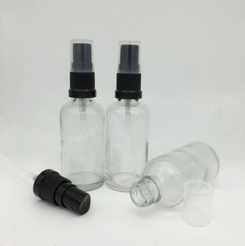 Frasco De Vidrio Transparente De 30ml Tapa C/spray Pack X100 1