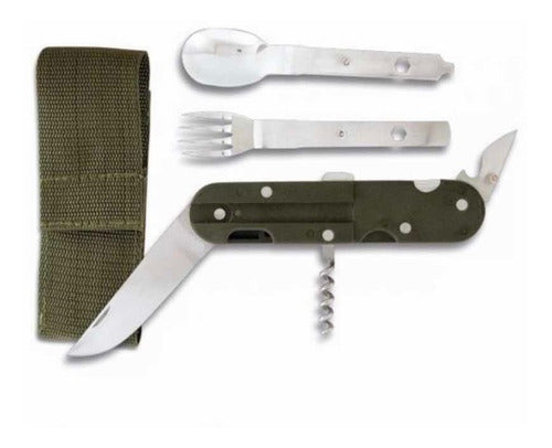 Thizh Foldable Cutlery Set 7-in-1 for Camping and Survival 1