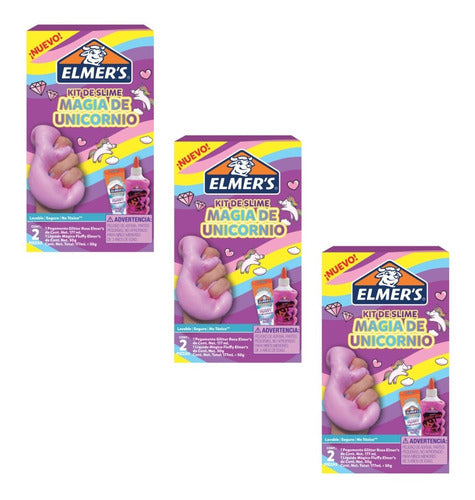 3 Kits Elmer's Unicorn Magic Slime Activator + Glue 0