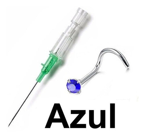 Surgical Steel Nostril Engarzado Piercing + Catheter Needle 0
