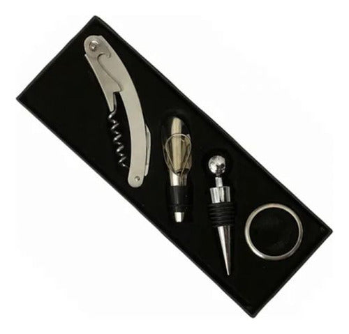 CM Wine Accessories Kit in Box - 4 Piece Stainless Steel 0