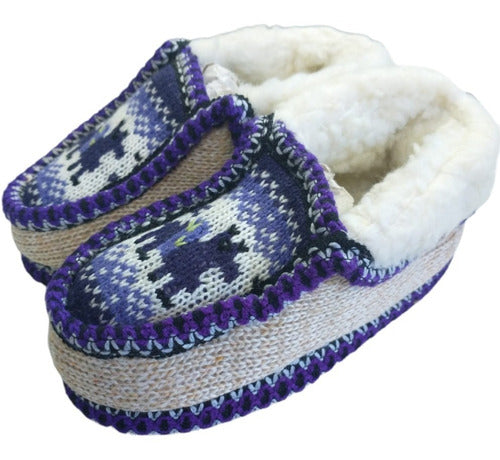 Handwoven Alpaca Wool Slippers for Kids - Salta Hornito Style 0