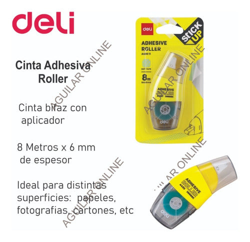 Deli Adhesive Set: Glue Stick + Double-Sided Tape + Dual Tip Vinyl Adhesive 4