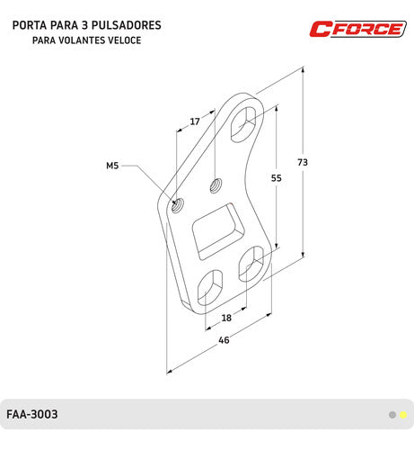 Porta Pulsadores (para 3) Volantes C-force Collino C 1