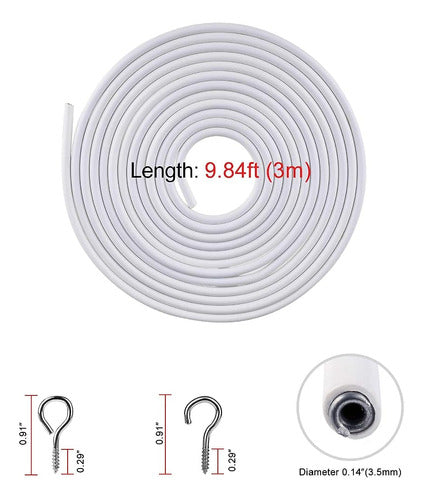 Ootsr [2 Pack De Alambre De Cortina Blanca, Alambre De Corti 1