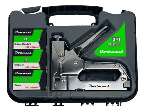 Engrapadora Clavadora Profesional 3 En 1 Maletin Grapa Clavo 0