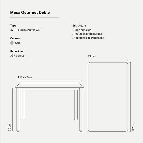 Piccolo Gourmet Dining Table for Six Seats 1