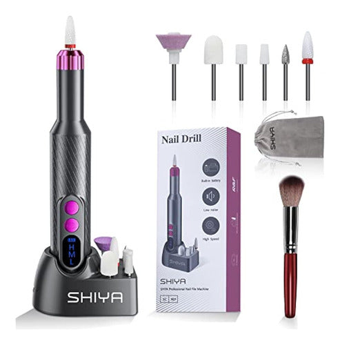 Shiya Electric Nail Drill, Cordless Nail Drill - Professional Portable Electric Nail File 0