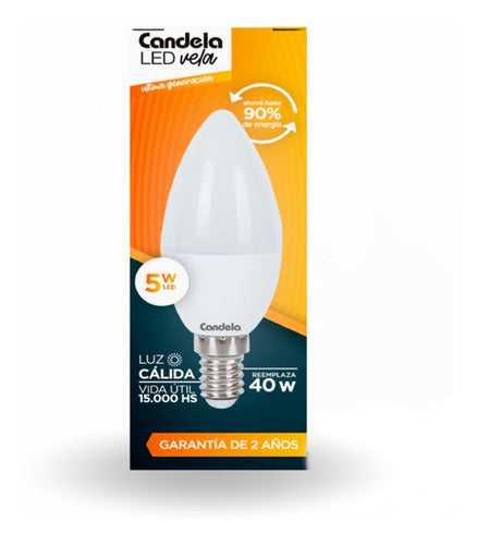 Candela 5W (40W) Warm Light E14 Candle LED Bulbs - Pack of 5 6