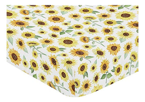 Sweet Jojo Designs Sunflower Girl Jersey Stretch Knit Baby Sheet 2