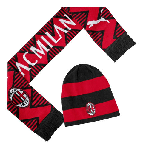 Puma AC Milan Combo Scarf Beanie Set Original Imported 0