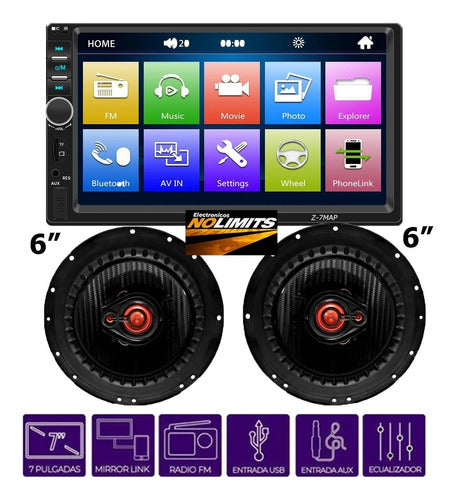 ZONIC Stereo Bluetooth 7-Inch Android Screen with 6 Speaker System 0