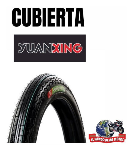 Cubierta Moto Yuanxing 300-18 Trasera  Con Camara Cg Gs Gts 2