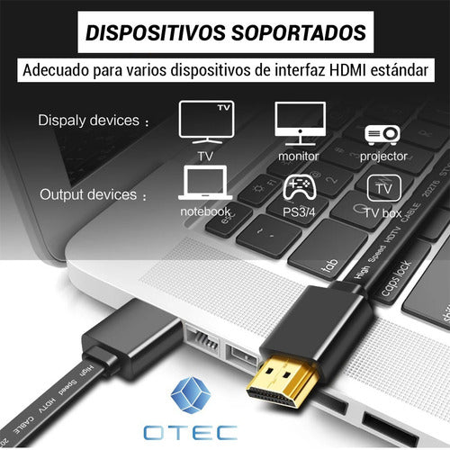 Cable Compatible Con Hdmi, Cable Plano 5 Metros - Otec 5