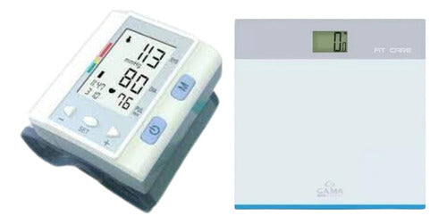 Wrist Blood Pressure Monitor Gama + Digital Glass Scale Fit Care 0