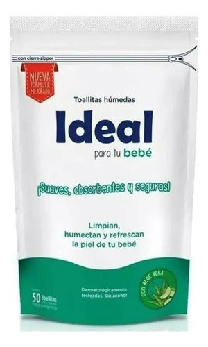 Ideal Toallitas Húmedas Para Tu Bebé Con Aloe Vera 50u X6 1