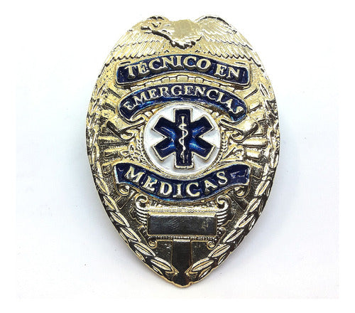 Golden Emergency Medical Technician Badge 0