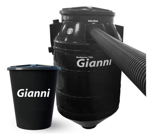 Biodigestor Gianni De 750 Lt Con Tanque De Lodos Y Kit De Desagüe 0