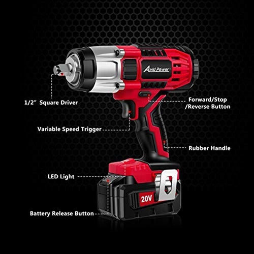 Avid Power 20V Max Wireless Impact Wrench with Chuck 1